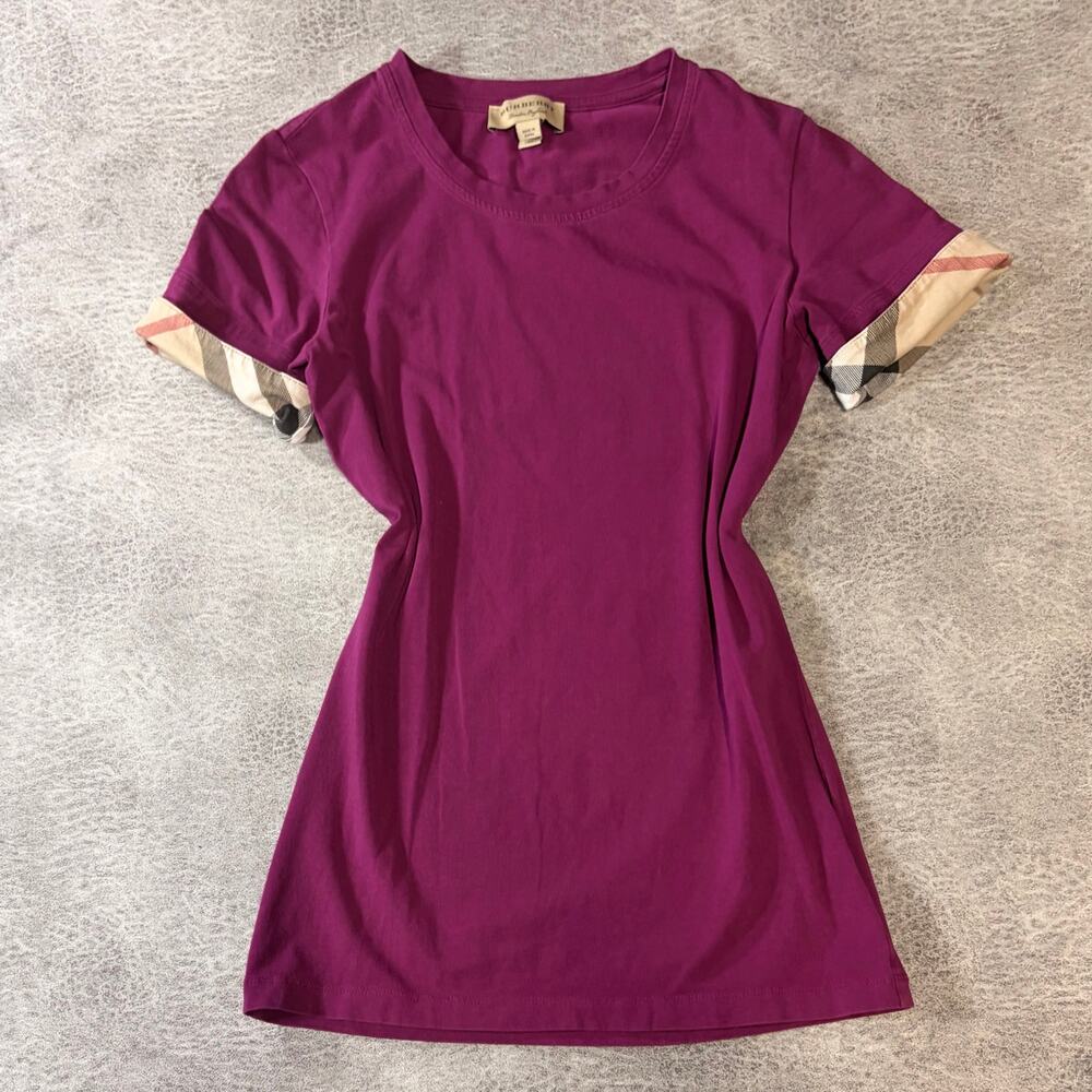 Classic Purple Burberry Short Sleeve Tee